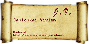 Jablonkai Vivien névjegykártya
